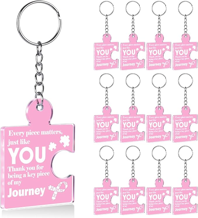 Team Appreciation Gifts Bulk Thank You Keychains for Coworkers | Gift Set for Employee, Staff, Teachers, Teamwork Puzzle Piece Keyring, Acrylic