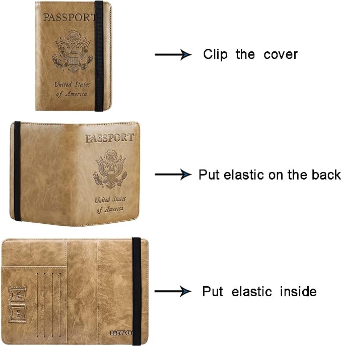 Passport Holder, Travel Essentials, Passport Cover, RFID Travel Wallet | Passport Wallet, Travel Accessories, RFID Blocking, Synthetic Leather Card Case, International Must Haves, For Women Men