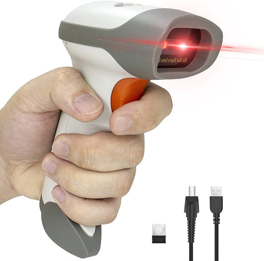 NetumScan Bluetooth Barcode Scanner, 3 in 1 Automatic Wireless 1D Barcode Scanner Handheld USB CCD Bar Code Reader for Store, Warehouse POS, Computer, Tablet, iPhone, iPad, Android