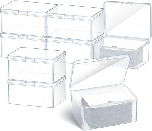 Vicenpal Playing Card Boxes Snaps Closed Clear Plastic Cases Poker Gaming Playing Cards Trading Card Storage Boxes Compatible with MTG TCG 100 Game Cases 4.3 x 2.95 x 2.2 Inches(8 Pcs)
