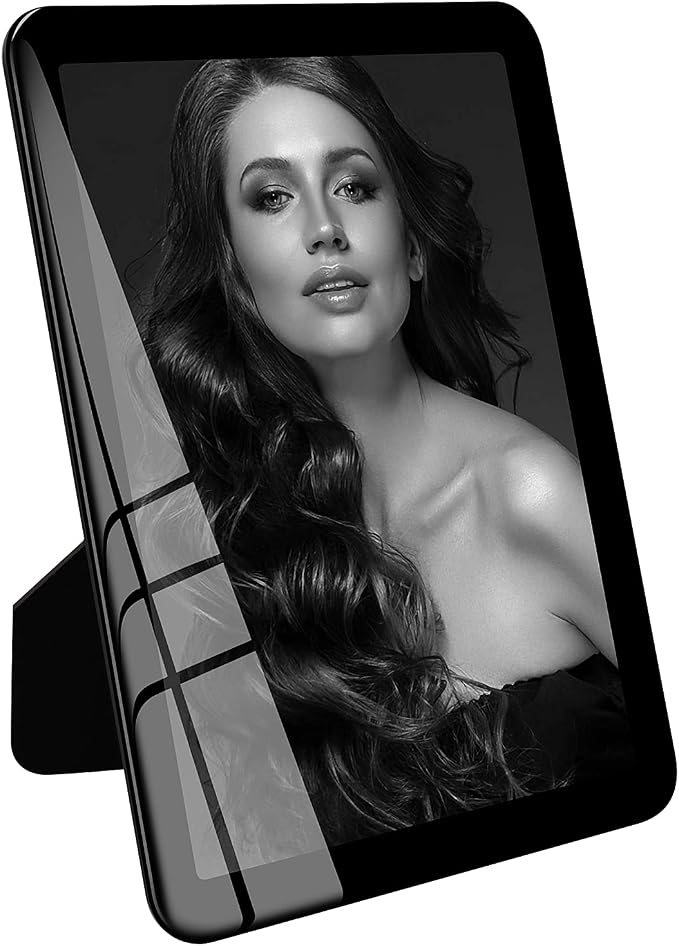 Bluesun 5×7 Picture Frame Black, Vertical & Horizontal Wall & Tabletop | 5×7 Black Photo Frame with Tempered Glass & Rounded Corners, Ideal for Kids & Family, Living Room Bedroom Hallway Office