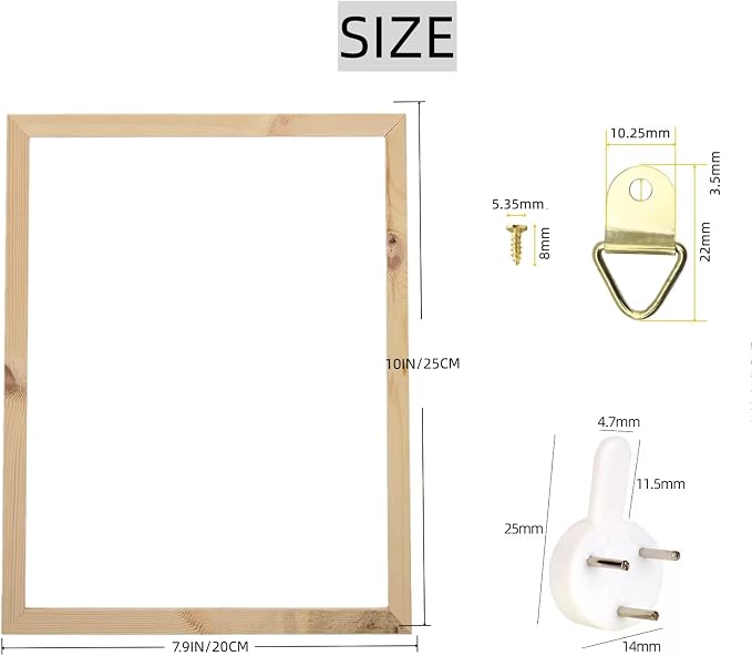 Wooden Frame DIY Picture Frames Art Suitable for Home Decor Painting Digital Diamond Drawing Paintings, Display Pictures 7.9x9.8 picture frames for wall (20 * 25CM)