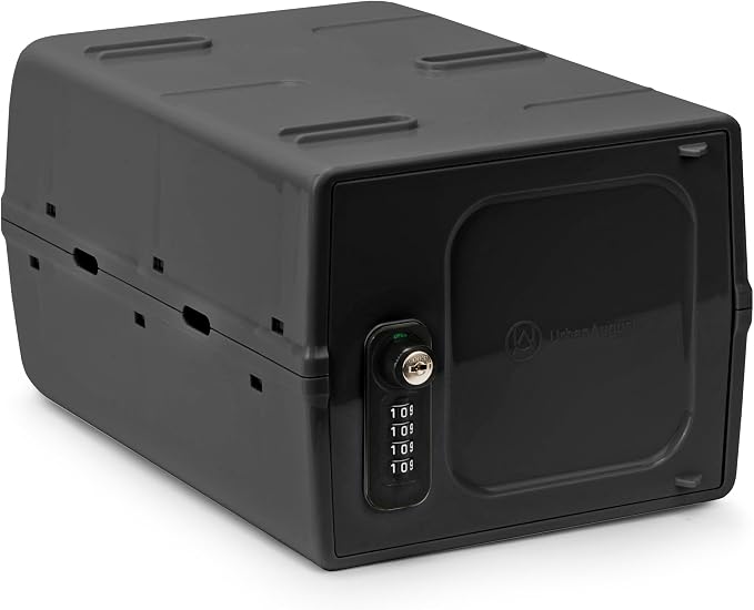 Dual Combination & Keyed Lockbox - Lockable Box for Everyday Use - Multi-Purpose lock for Home & Office Safety - Made of Industrial-Grade Plastic - One Size (Graphite)