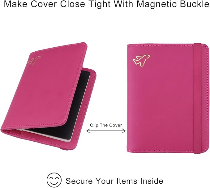 WALNEW Passport Holder for Travel, RFID Passport Cover Wallet for Women Men, PU Leather Passport Book Card Holder Case with Pen, Travelling Essentials for Flying | PU Leather Passport Cover Case with Pen Holder, Travel Must Haves Accessories, Passport ...