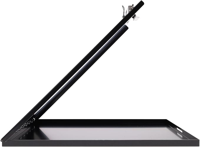 Saunders Slim Metal Clipboard with Storage, Heavy Duty Aluminum Form Holder for Nursing & Contractors, Letter Size Paper Organizer Box with Secure Locking Latch, Made in USA, Black