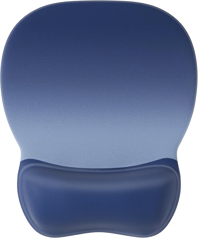 MROCO Ergonomic Mouse Pad with Gel Wrist Rest, 9.4 x 8.1 in, Blue Gradient | Ergonomic Shape Design, Multiple Pattern Options, Gel Wrist Comfort, Smooth Lycra Surface, Non-Slip PU Base