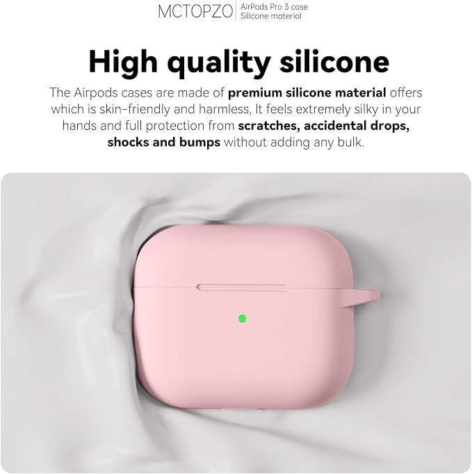 for AirPods Pro 3 Case 2025,Come with Cleaner Kit,Pink | Silicone Protective Cover for Airpod Pro 3rd Generation Case with Keychain,for Women Men,One-Piece Design,Shockproof