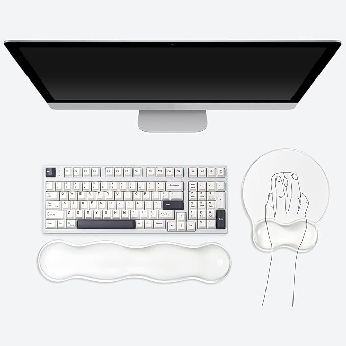 Gel Keyboard and Mouse Wrist Rest Set - Ergonomic Gel Mouse Pad with Wrist Support for Typing Pain Relief/Office/Computer/Laptop/Gaming
