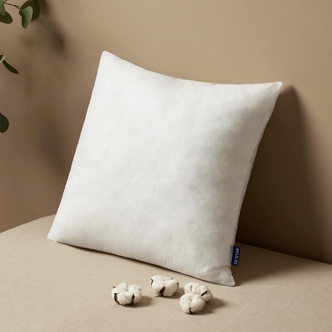 MIULEE Pillow Insert 15x15 Inch Decorative Square Throw Pillow Inserts | Premium Fluffy Pillow Forms Sham Stuffer for Sofa Couch Living Room