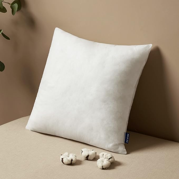 MIULEE Pillow Insert 12x12 Inch Decorative Square Throw Pillow Inserts | Premium Fluffy Pillow Forms Sham Stuffer for Sofa Couch Living Room