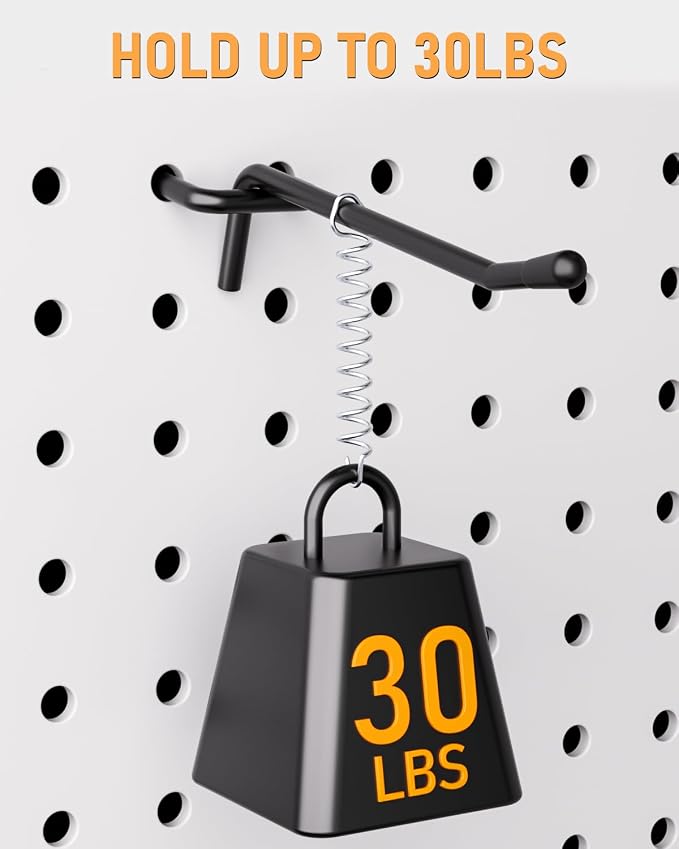 INCLY 60 Pack 4 Inch Black Pegboard Hooks, 1/4" Heavy Duty | Peg Board Shelving Hooks Accessories, Fit for 1/4" Pegboard, Garage, Crafts, Kitchen, Store, Peg Board Tool Hangers