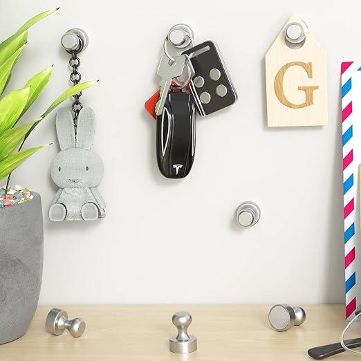 100 Pack Magnets for Whiteboard, Silver Magnetic Push Pins | Whiteboard Magnets, Fridge Magnets, Small and Strong Push Pin Magnet, Sticky Note Holder for Office, School, Refrigerator