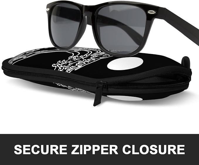 Sunglasses Soft Case, Ultra Light Portable Neoprene Zipper Glasses Case for Men Women
