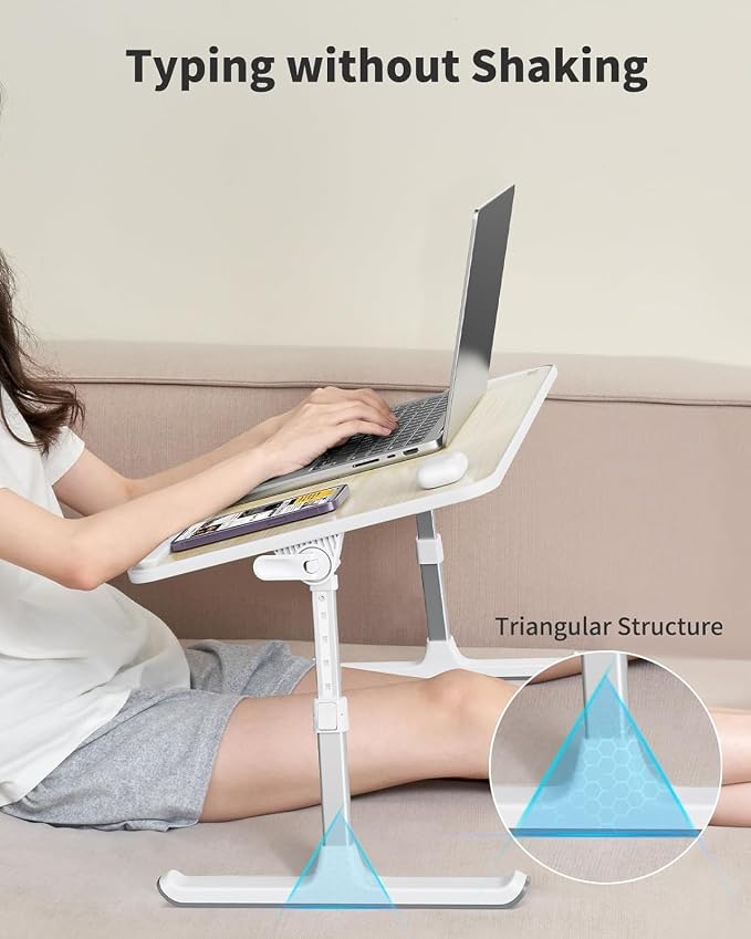 Laptop Desk for Bed, SAIJI Lap Desks Bed Trays for Eating Writing | 5 Heights, 4 Angles, Stable Folding Table for Bed Sofa Desk, Suitable for Laptops up to 17 Inches (60 x 33 cm Black)