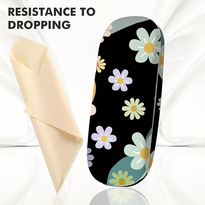 Glasses Case Hard Shell,Portable Protective Eyeglasses Case, Eyeglass Holder Box with Cleaning Cloth, for men women