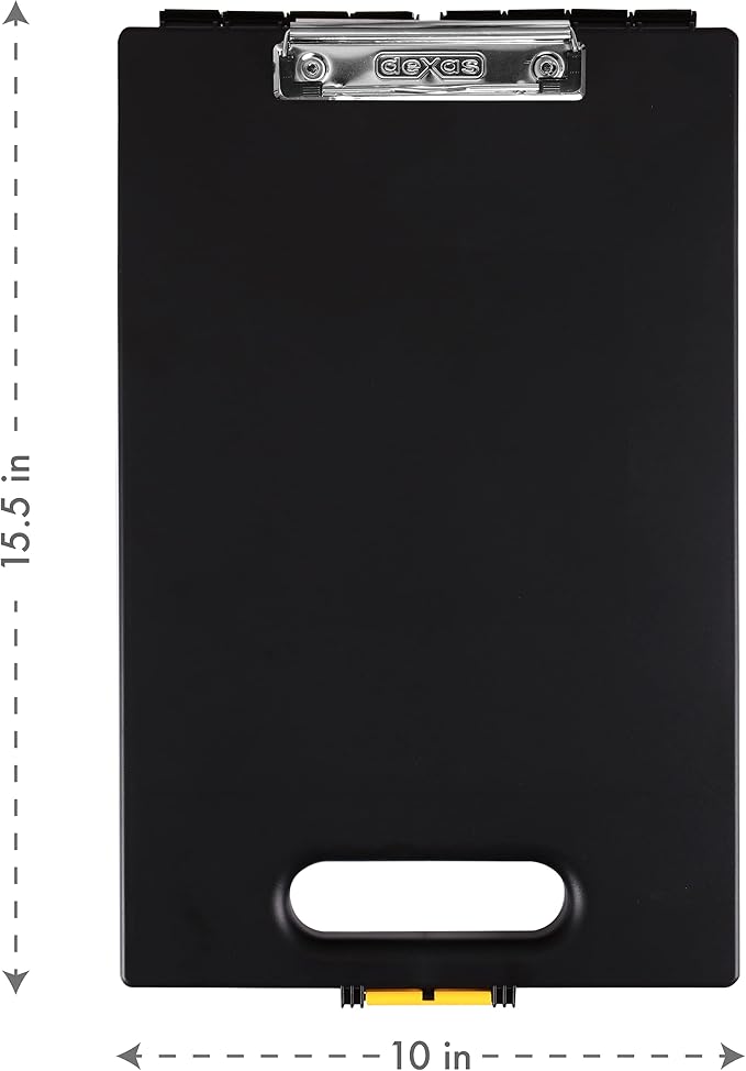 Dexas Clipcase Storage Clipboard with Handle, Black