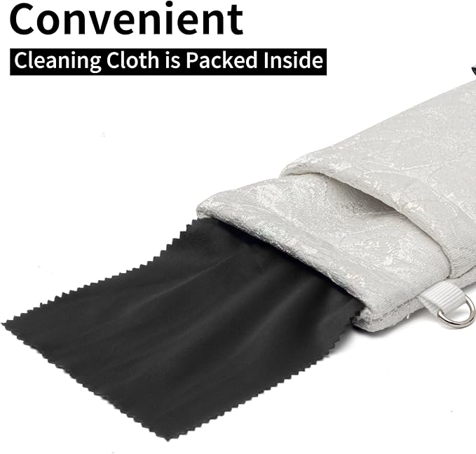 Face Shadow Double Glasses Case Soft Eyeglass Case For Women Men Squeeze Top Sunglasses Case With Cleaning Cloth
