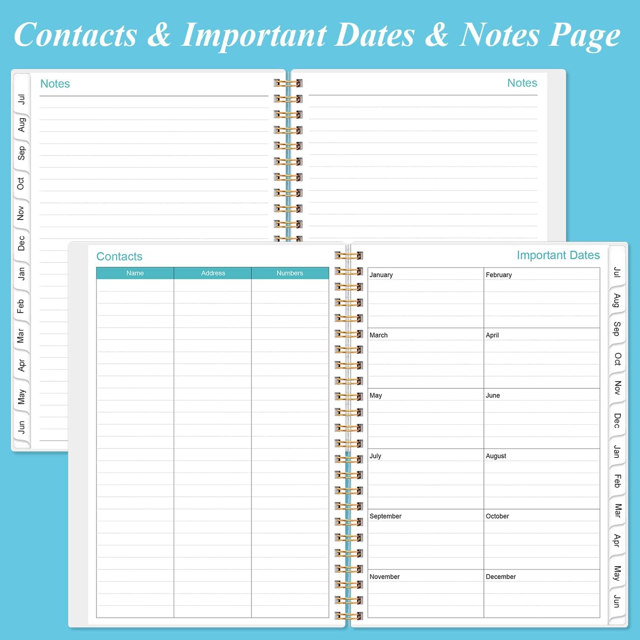 2025-2026 Appointment Book & Planner - Hourly Planner from July 2025 - June 2026, Weekly Appointment Book 2025-2026 with 30-Minute Interval, 6.4" x 8.5", Blue Watercolor