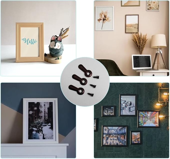 100 Pieces Metal Picture Frames Turn Button Fasteners with 100 Pieces Screws, Picture Frame Hardware Backing Clips Picture Turn Button Frame Picture Turn Button Fasteners Set