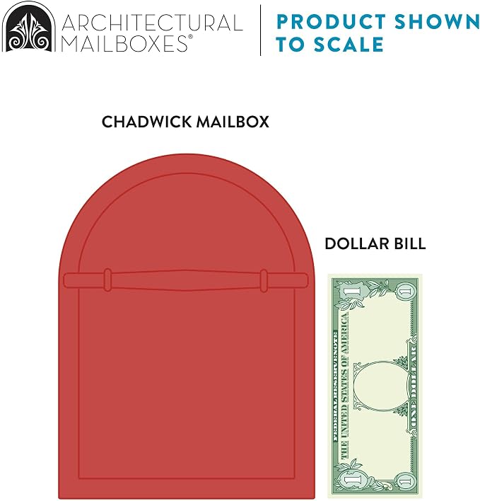 Architectural Mailboxes Chadwick Post Mount Mailbox, Red, Medium | Galvanized steel build for outside with weather-resistant build and rust-resistant powder-coat finish. USPS approved.