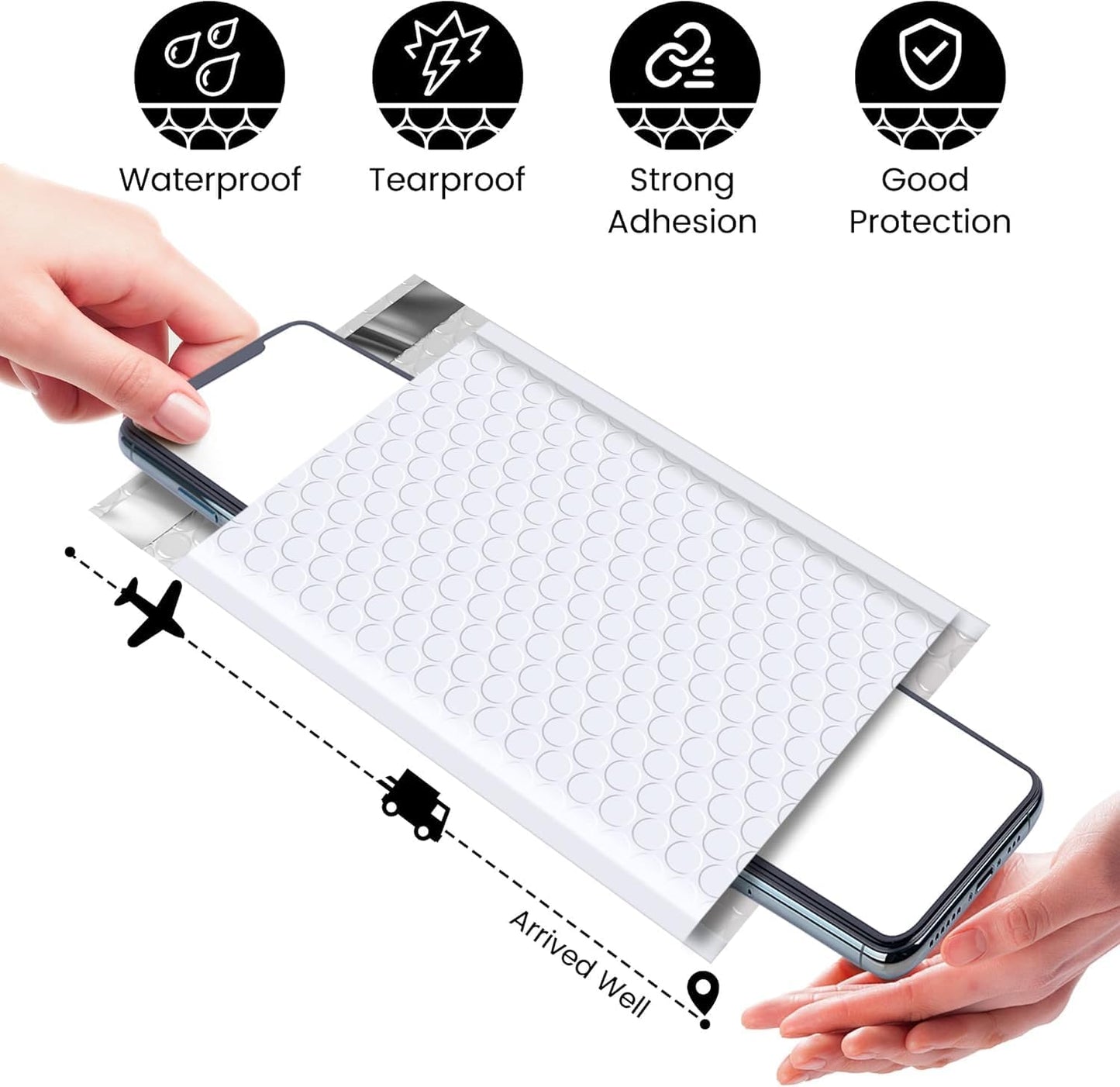 Fuxury Bubble Mailers 4x8" White Padded Envelopes 19200Pack Strong Adhesion Thick Padded Mailers for Small Business Mailing Small Items,Jewelry,Makeup
