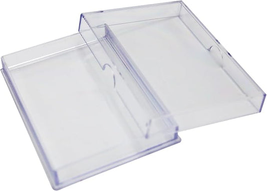 Gary Plastic Packaging 20 Pack Clear Acrylic Card Storage Boxes with Lids - 3 1/2" L x 2 1/2" W x 1/2" H Baseball Card Storage Box, Sports Card Boxes and Magic Card Storage Box - Made in USA