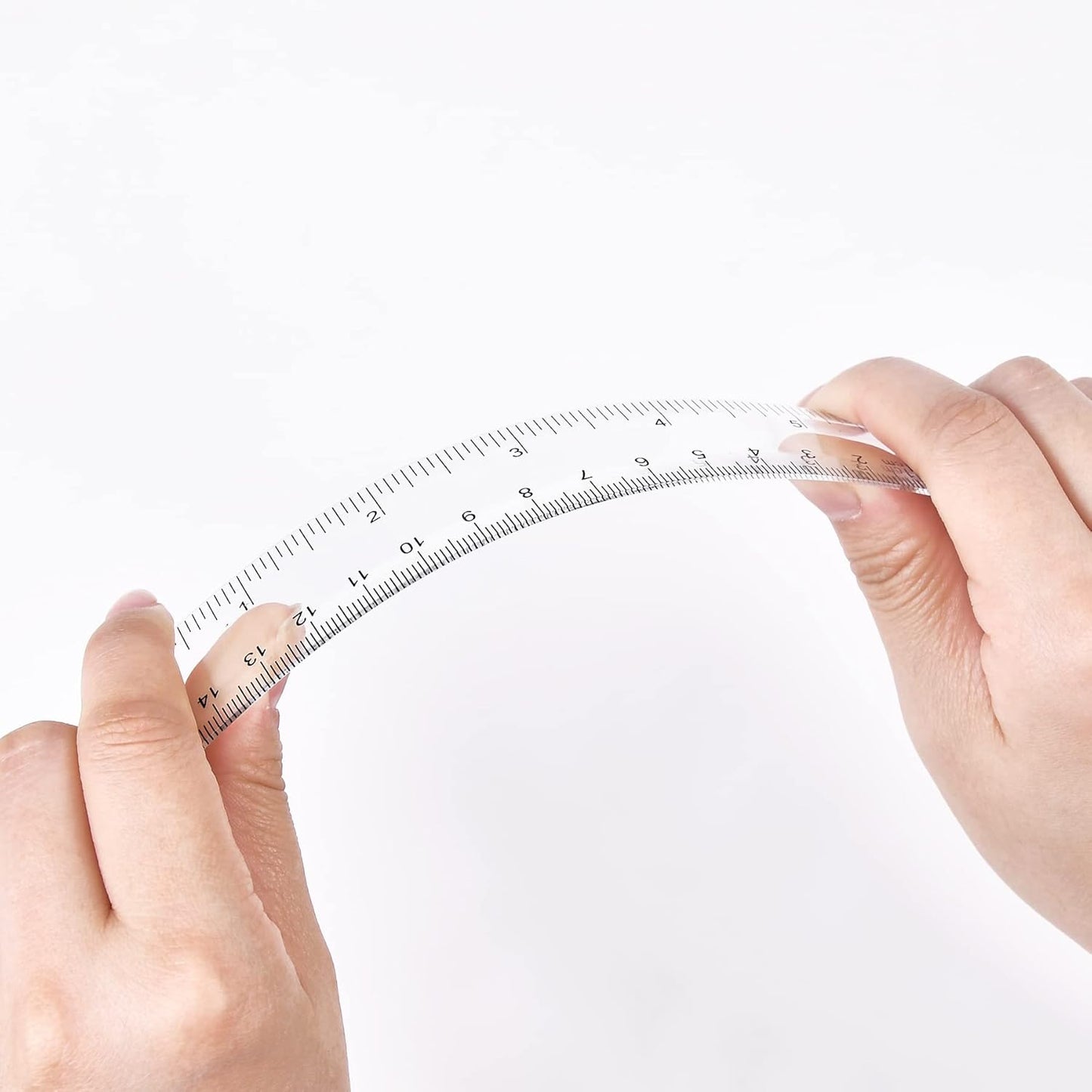 Clear Plastic 6 Inch Straight Ruler, Shatterproof With Inches and Centimeters for School, Classroom, Home, or Office (2pcs)