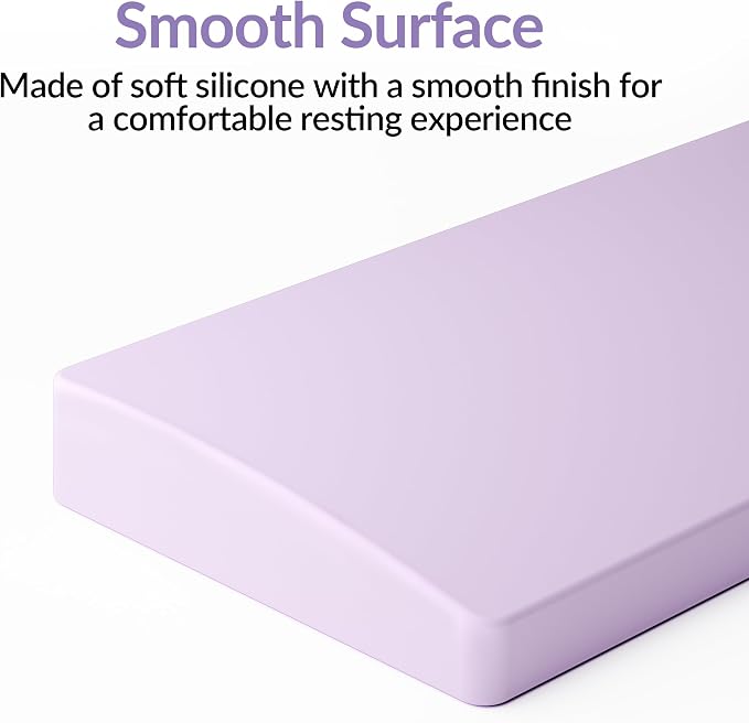 Keychron Silicone Wrist & Palm Rest, 17.6" Full Size for K10 Pro / K10 Max / Q6 / Q6 Pro / Q6 Max / Q6 HE / V6 / V6 Max / C4 HE, Washable, Non-Slip Base, Typing Support, Light Purple