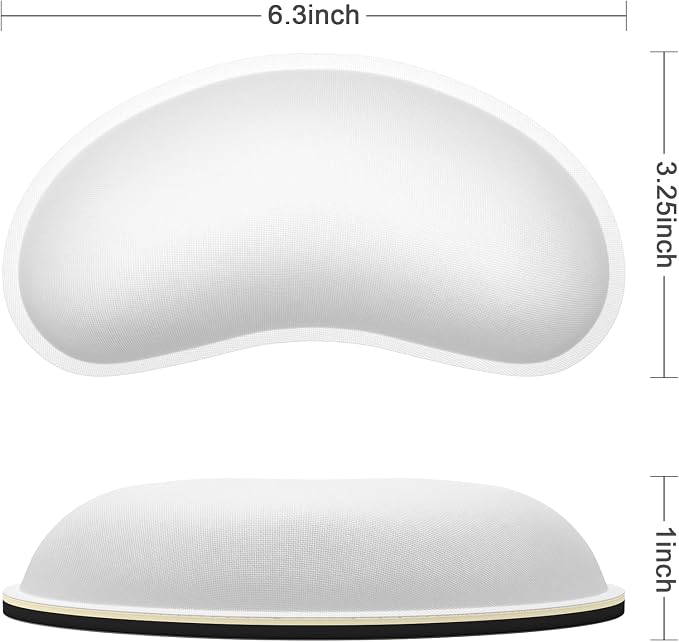 Dapesuom Mouse Wrist Rest, Ergonomic Memory Foam Mouse Wrist for Computer Desk Mats Support, Hand Rest Pad Cushion for Gaming, Office, Laptop, Men, Women, Pain Relief & Easy Typing, Ivory White