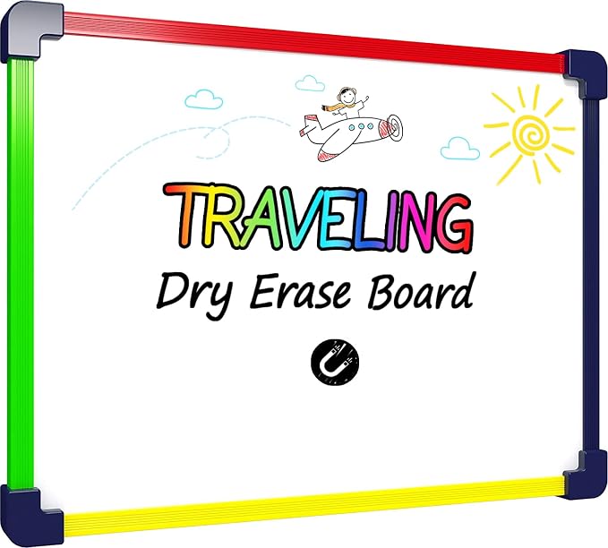 SCRIBBLEDO Colored Frame Magnetic Dry Erase White Board 9" X 12" WHITEBOARD Art Coloring White Board for Kids Car Airplane Travel Essentials Kids Travel Accessories Games