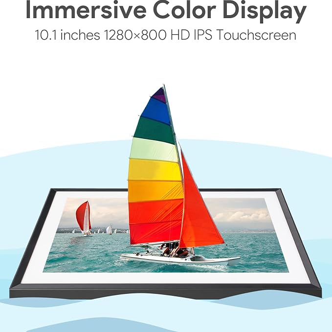 Euphro 10.1'' Digital Picture Frame with 32GB Storage, Digital Photo Frame with 1280x800 IPS Touch Screen, Share Photos/Videos and Send Best Wishes via Free App