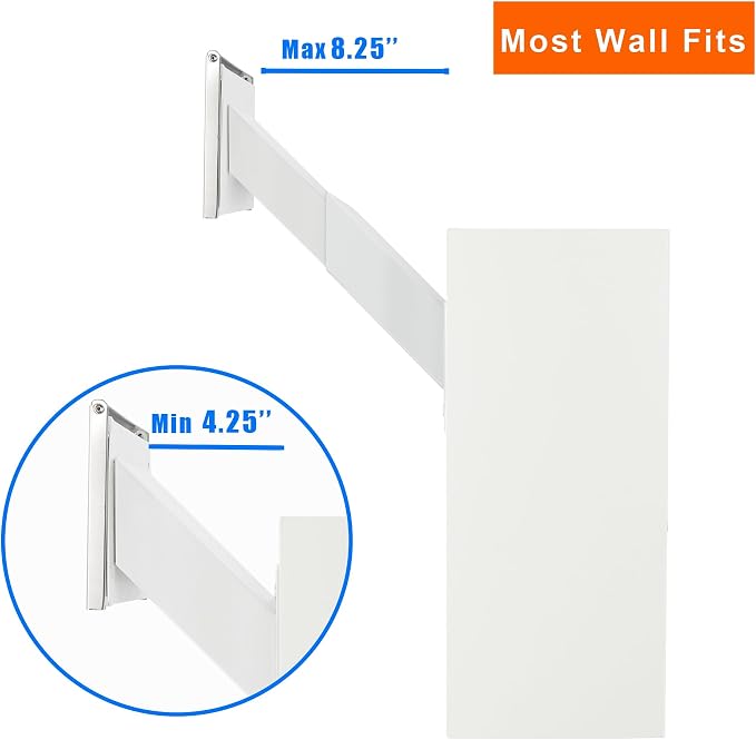 Through-the-Wall Locking Mailbox with Anti-Fishing Chute | Heavy-Duty Steel Mail Drop Box with Rainproof Cover & Adjustable Sleeve for Homes, Offices & Apartments, White