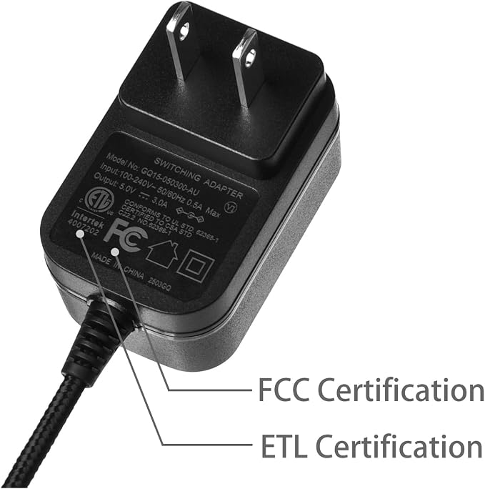 AC Adapter Power Supply 5V 3A for Aura AF900 AF700 AF600 Digital Photo Frame SR-A30503000U2 (Black)