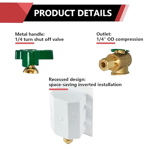 EFIELD Push-fit Pre-Assembled Ice Maker Outlet Box, 1/2-Inch Push-Fit Connection with Installed 1/4-Turn Ball Valve, White,(IM005)