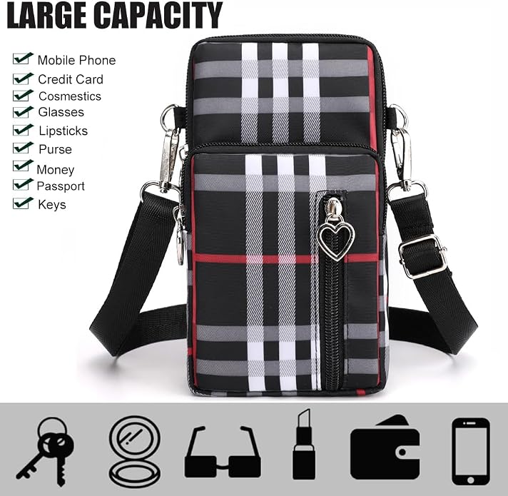Small Crossbody Bag for Women - Mini Phone Purses with Crossbody Strap and Wallet - Nylon Arm Bag