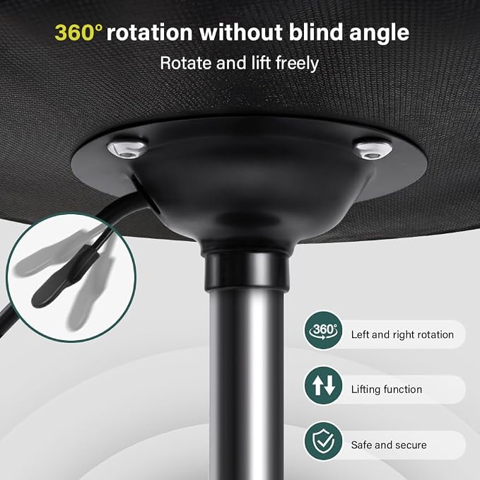 BFTOU Minimalist Square Swivel Stool with Wheel for Work SPA Shop Massage Height-Adjustable and Cost-Effective Rolling Stool Chair (Brown)