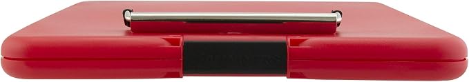 Saunders SlimMate Plastic Storage Clipboard Letter Size Red, Assembled in USA, Slim Low Profile Form Holder with 1/2" Capacity, Lightweight Document Organizer Box for School, Office & Business Use