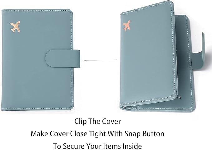 Melsbrinna Premium Leather Passport Holder Covers Case, Waterproof Rfid Blocking Travel Wallet Passport Holder with Pen Holder, Cute Passport Book for Women/Men