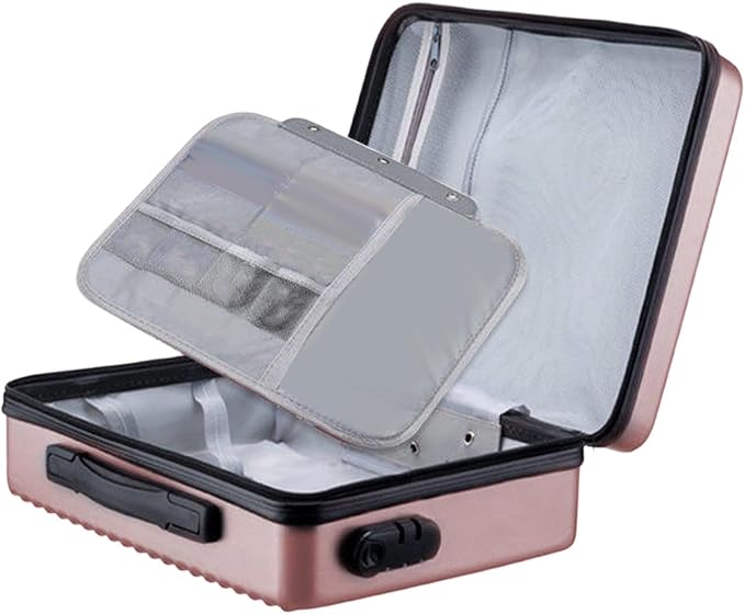 Fireproof Document Box, Secure Storage, Waterproof Briefcase, Sturdy Storage Bag for Contracts, Outdoor, Rose Gold