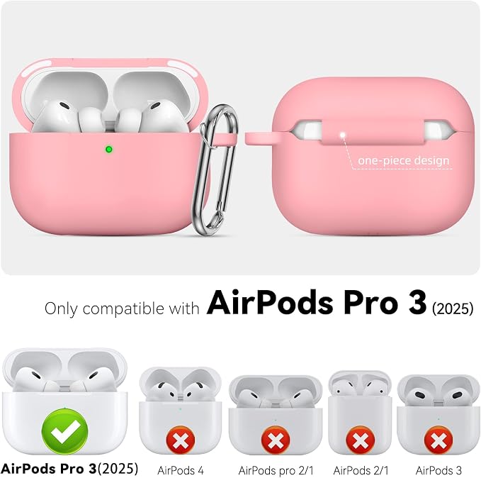 for AirPods Pro 3 Case 2025,Come with Cleaner Kit,Magnetic Purple | Silicone Protective Cover for Airpod Pro 3rd Generation Case with Keychain,for Women Men,One-Piece Design,Shockproof,Magnetic