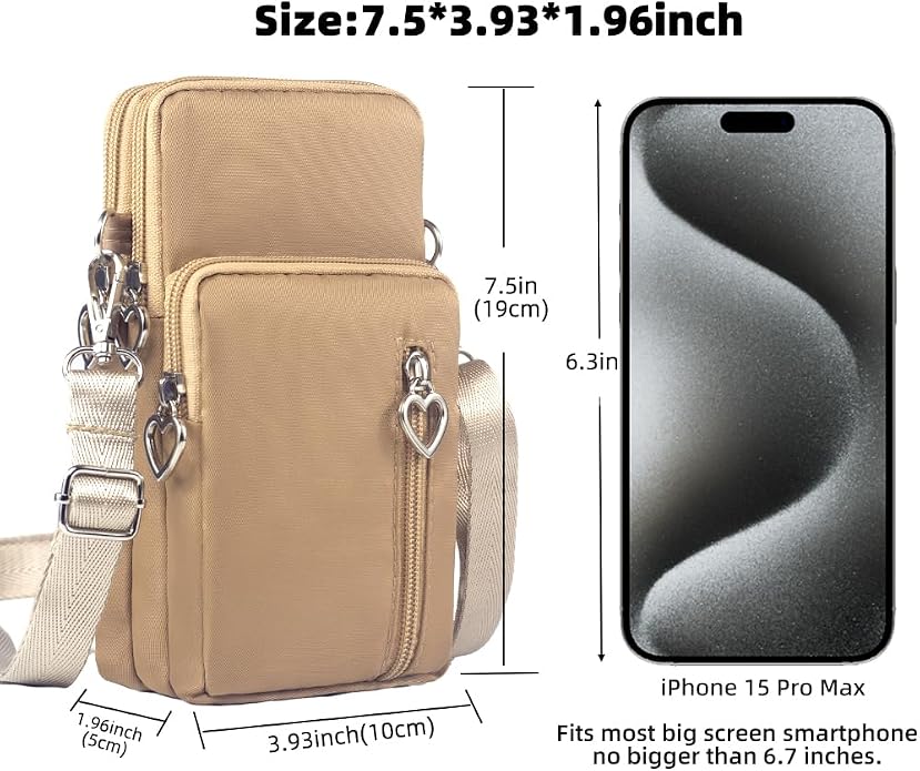 Small Crossbody Bag for Women - Mini Phone Purses with Crossbody Strap and Wallet - Nylon Arm Bag