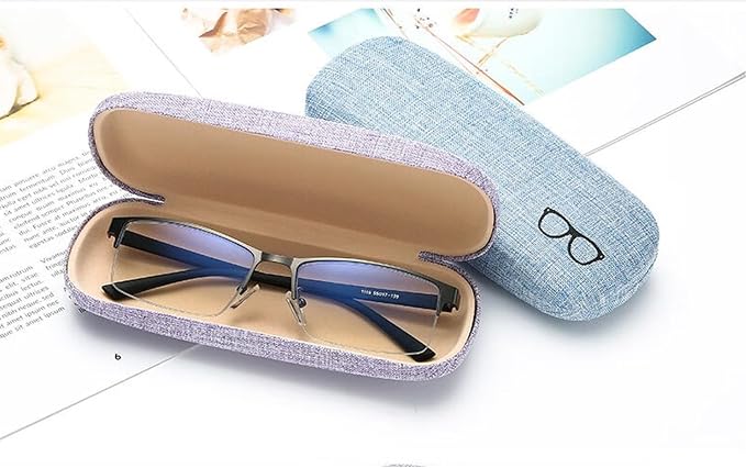 ABAJI Eyeglasses Case Kids Students Reading Glasses Organizer Hard Shell Lint Lining Snap Close Men Women Boys Girls