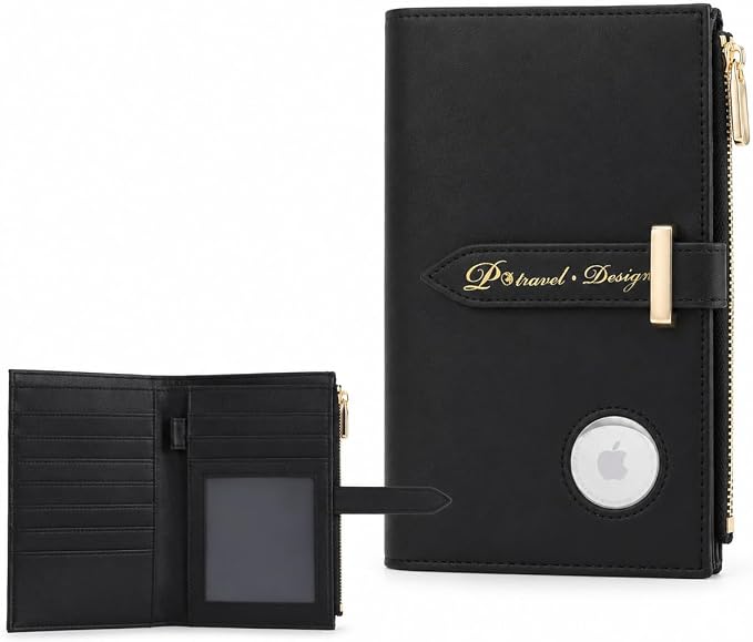 Passport Holder for Family,RFID Travel Document Organizer for Women,RFID Passport Wallet with Airtag Holder,Family Passport Protector Case, Anti-Lost Travel Essentials