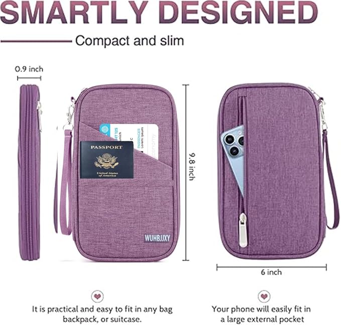 Amazing,Practial Secure Passport Holder Family, Women Rfid BlockingWallet, Travel Wallets, Waterproof Passport Holders Bag for Men Traveling, Travel Document Organizer Credit Cards Case