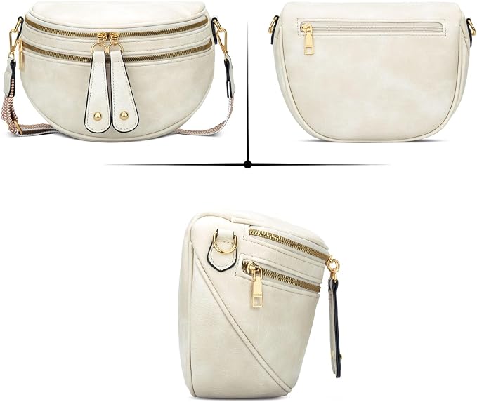 KKXIU Crossbody Bags for Women Vegan Leather Travel Bum Bag | Trendy Fanny Waist Pack | Shoulder Purse with Adjustable Strap