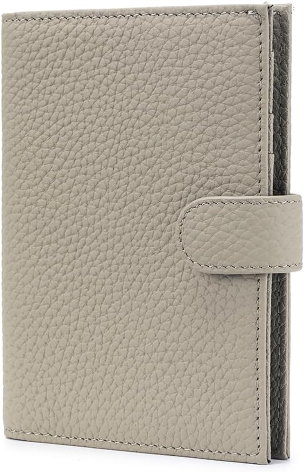 RFID Blocking Passport Wallet for Women, Leather Travel Wallet | Slim Leather Passport Cases for Travel with 1 Passport Slot & 3 Card Slots, Coin Pocket & SIM Slot Elephant Gray