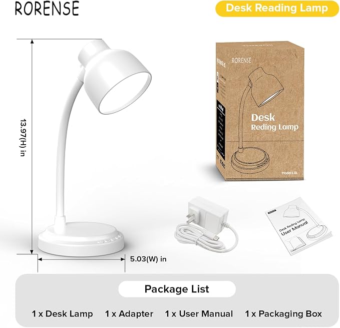 LED Desk Lamp with 96 LEDs,High lumens Table lamp | Desk Lamp for Office Home,4 Brightness Dimmable Flexible Table Lamp,Reading Light for Bedside, Office, and Study Desk Use