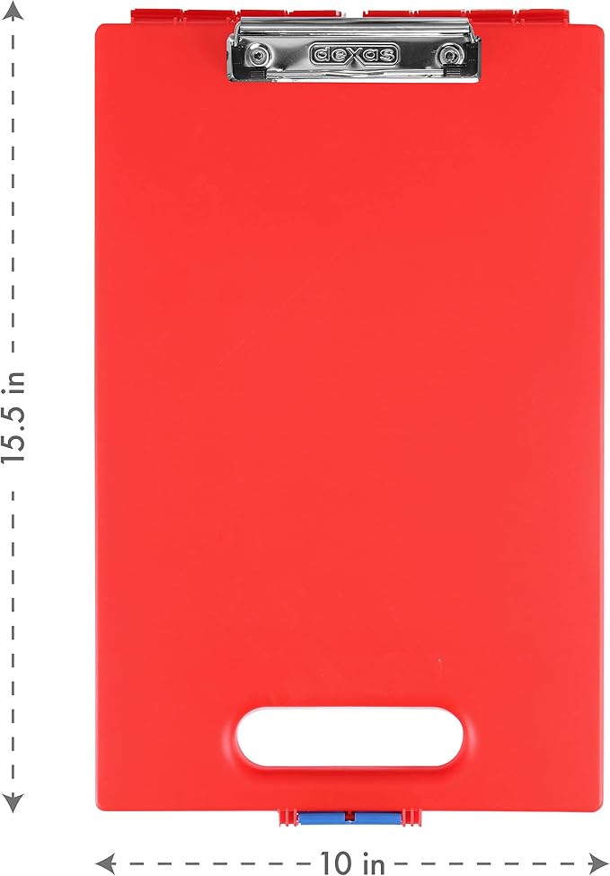 Dexas Clipcase Storage Clipboard with Handle, Red