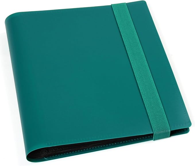 GEAoffice Card Binder - 4 Pocket Trading Card Album Folder - 160 Side Loading Pockets Binder for TCG, MTG, Sports&Game Cards - Gifts for Card Collection (Peacock blue)