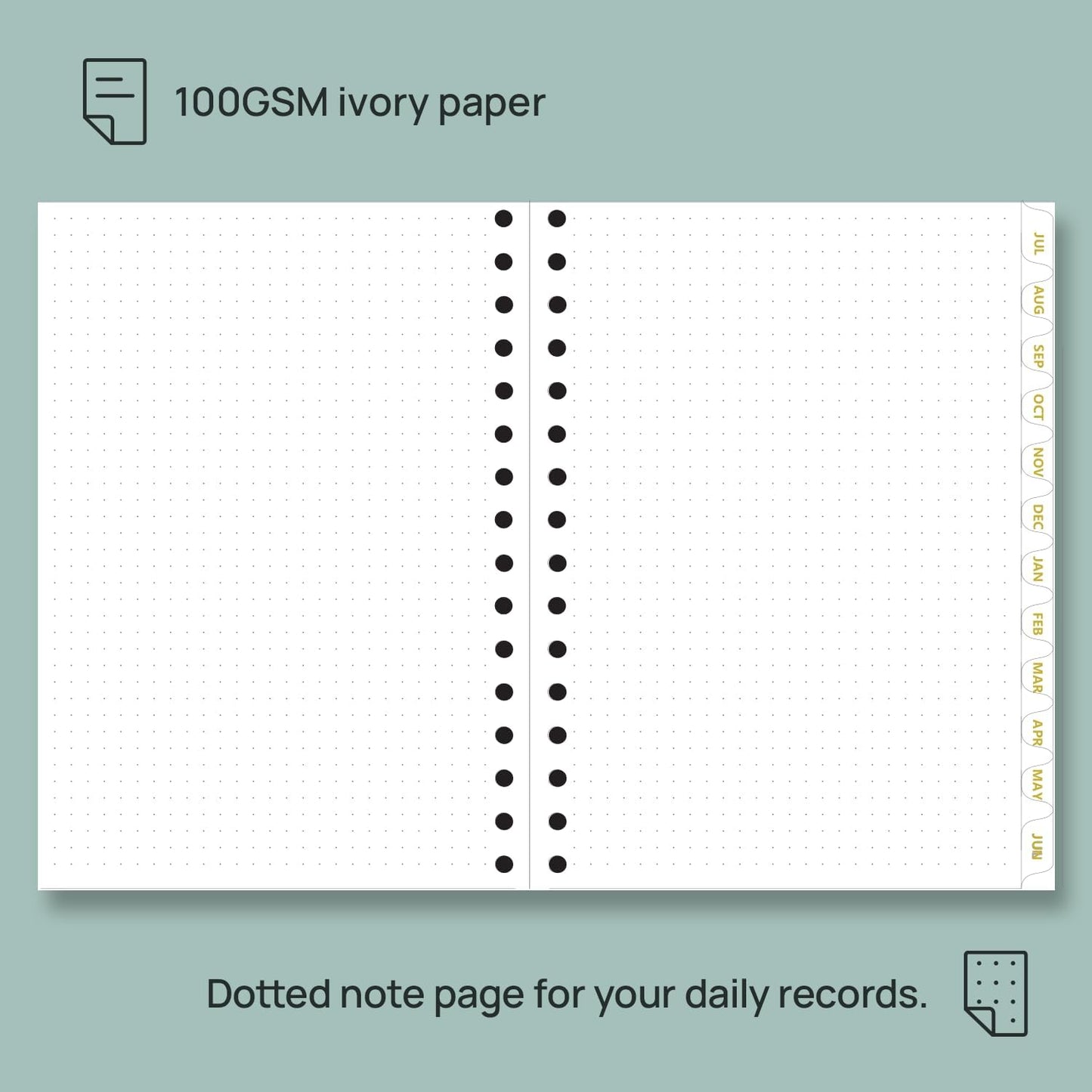 POPRUN Monthly Planner 2025-2026 Spiral Hardcover (6.25'' x 8.5''), 18 Months Calendar (Jul.2025 - Dec.2026)- 2 Pages per Month with Dotted Note Pages, Sunday Start, Laminated Tab - Navy Blue
